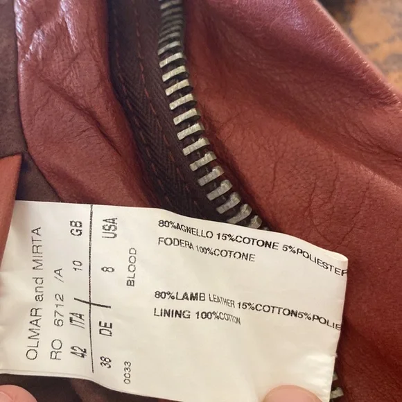 Rick Owens knit and leather bikers jacket blood 🩸 red 42/S - Picture 6 of 16